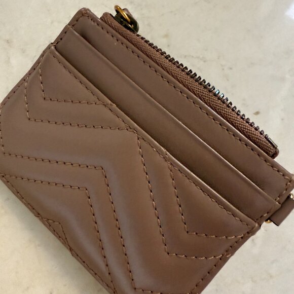 Gucci GG Marmont Keychain Wallet - Taupe - Picture 3 of 8